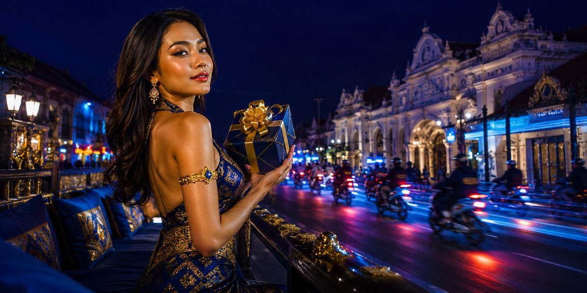 Tampilan layar neon dengan elemen visual premium menandakan program bonus VIP eksklusif