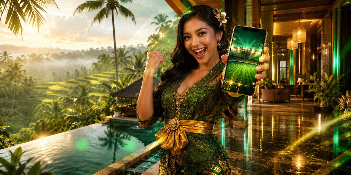 Pengguna mobile mengakses platform kasino dan taruhan di pantai dengan pemandangan indah