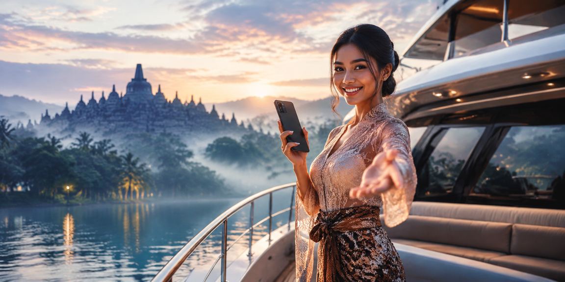 Model esports Vietnam dengan ekspresi fokus dan percaya diri dalam suasana arena gaming