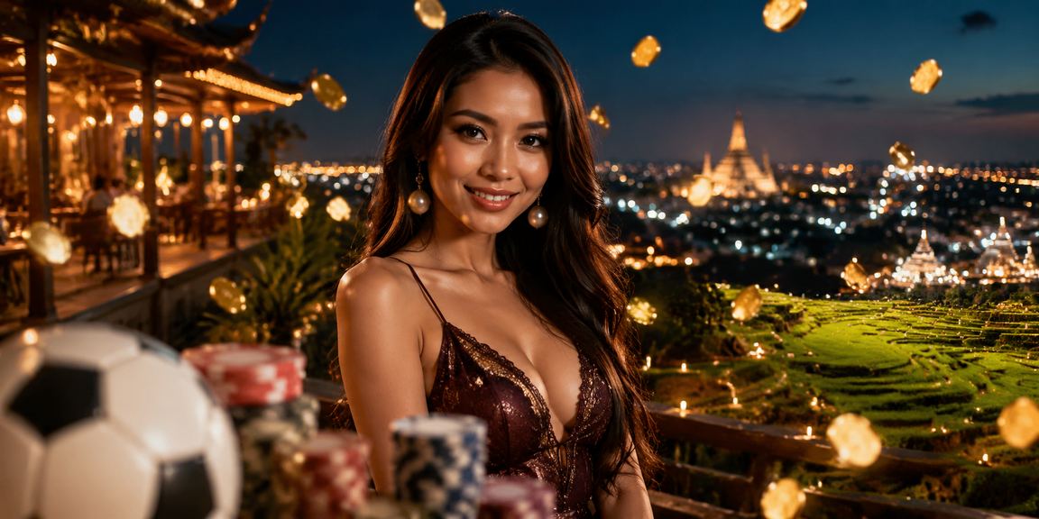 Arena taruhan olahraga malam dengan layar skor real time